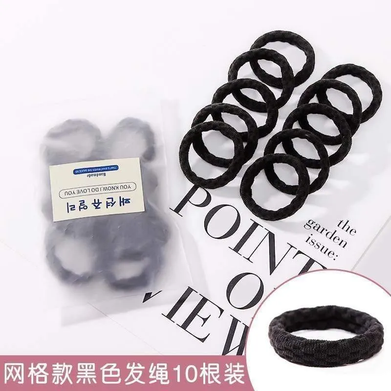 10 Stück / Lot Neue hochelastische Grundgummibänder Einfaches Haarband Mädchen Kopfbedeckung Einfarbiges Stirnband Mode Frauen Haarschmuck