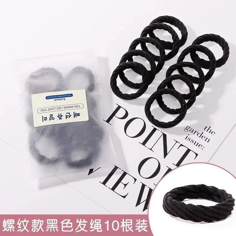 10 Stück / Lot Neue hochelastische Grundgummibänder Einfaches Haarband Mädchen Kopfbedeckung Einfarbiges Stirnband Mode Frauen Haarschmuck