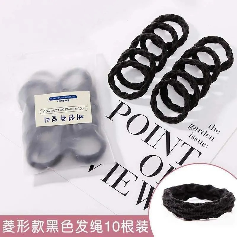 10 Stück / Lot Neue hochelastische Grundgummibänder Einfaches Haarband Mädchen Kopfbedeckung Einfarbiges Stirnband Mode Frauen Haarschmuck