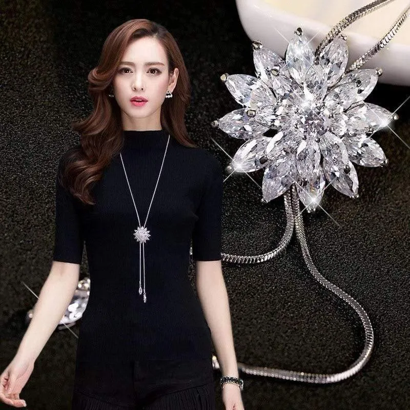Mode Elegante simulierte Perle Choker Halsketten für Frauen Silber Farbkette Lange Halskette Anhänger Schmuck Accessoires Trendy