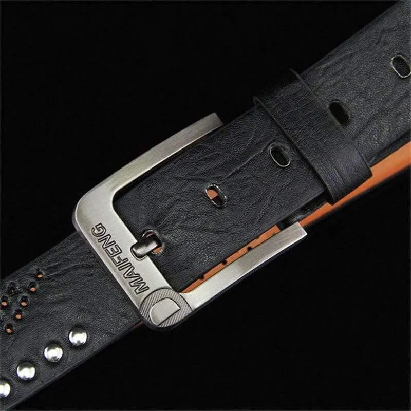 Herren Nietgürtel Mode Hose Pin Schnalle Gürtel Wild Retro Strap Männlich New Luxusgürtel Kummerbunds Ceinture Homme