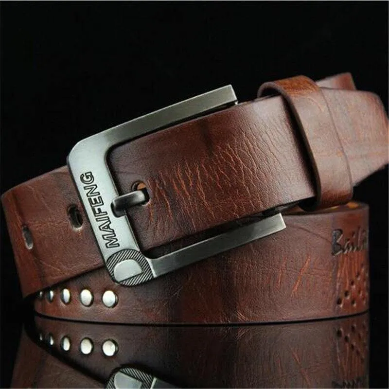 Herren Nietgürtel Mode Hose Pin Schnalle Gürtel Wild Retro Strap Männlich New Luxusgürtel Kummerbunds Ceinture Homme