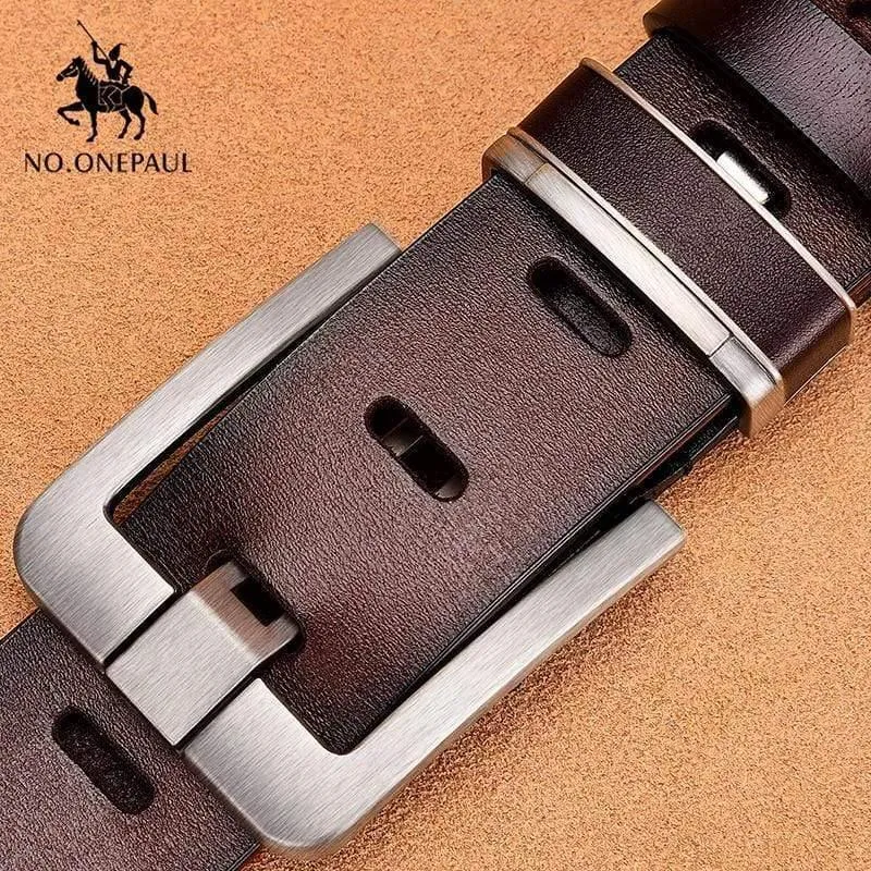 Herren Leder Legierung Pin Buckle Jeans Gürtel Mode Business Kuh Echtes Leder Herren Jugend Luxus Retro Classic Gürtel