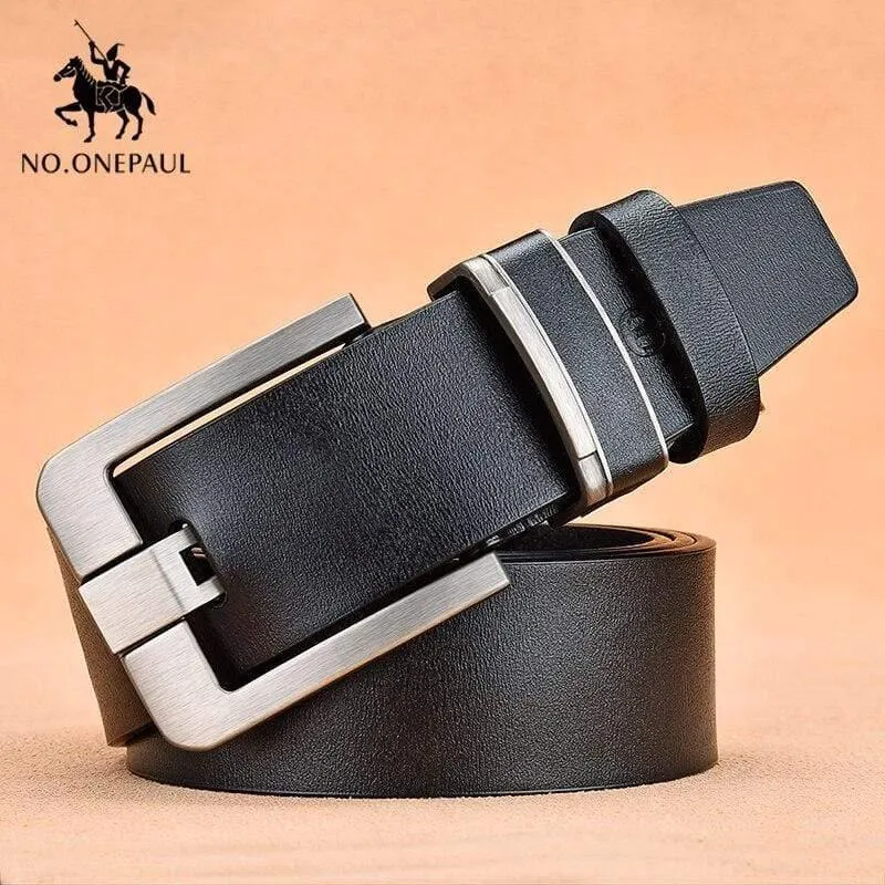 Herren Leder Legierung Pin Buckle Jeans Gürtel Mode Business Kuh Echtes Leder Herren Jugend Luxus Retro Classic Gürtel