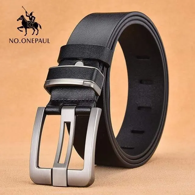 Herren Leder Legierung Pin Buckle Jeans Gürtel Mode Business Kuh Echtes Leder Herren Jugend Luxus Retro Classic Gürtel