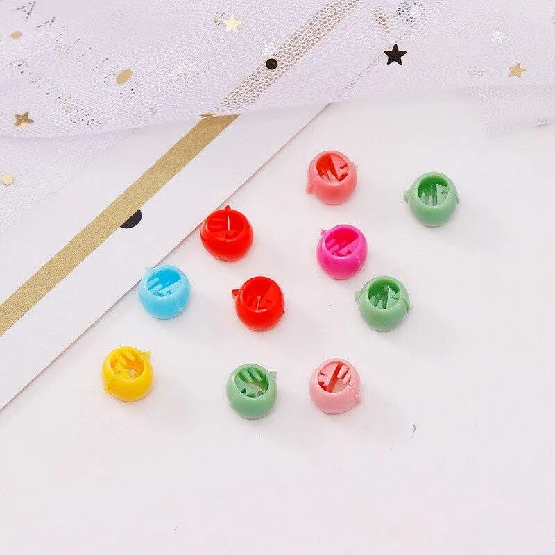 20 / 40pcs Frauen Mädchen Süße Mini-Haarklauenclips Bonbonfarbe Kunststoff-Haarnadeln Haarzöpfe Maker Beads Haarschmuck Kopfbedeckungen