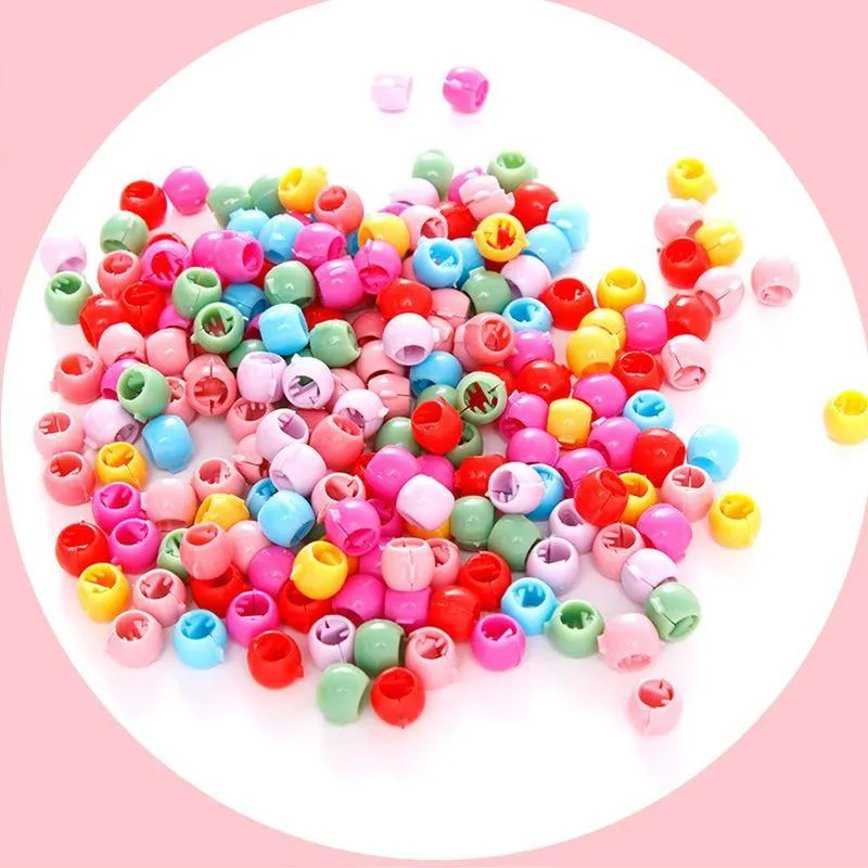 20 / 40pcs Frauen Mädchen Süße Mini-Haarklauenclips Bonbonfarbe Kunststoff-Haarnadeln Haarzöpfe Maker Beads Haarschmuck Kopfbedeckungen