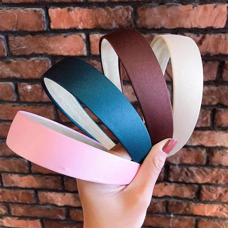 1PC Plastic Fashion Canvas Breites Stirnband Haarband Kopfbedeckung Lünette Haarschmuck für Frauen Satinbedeckte Harz Haarbänder