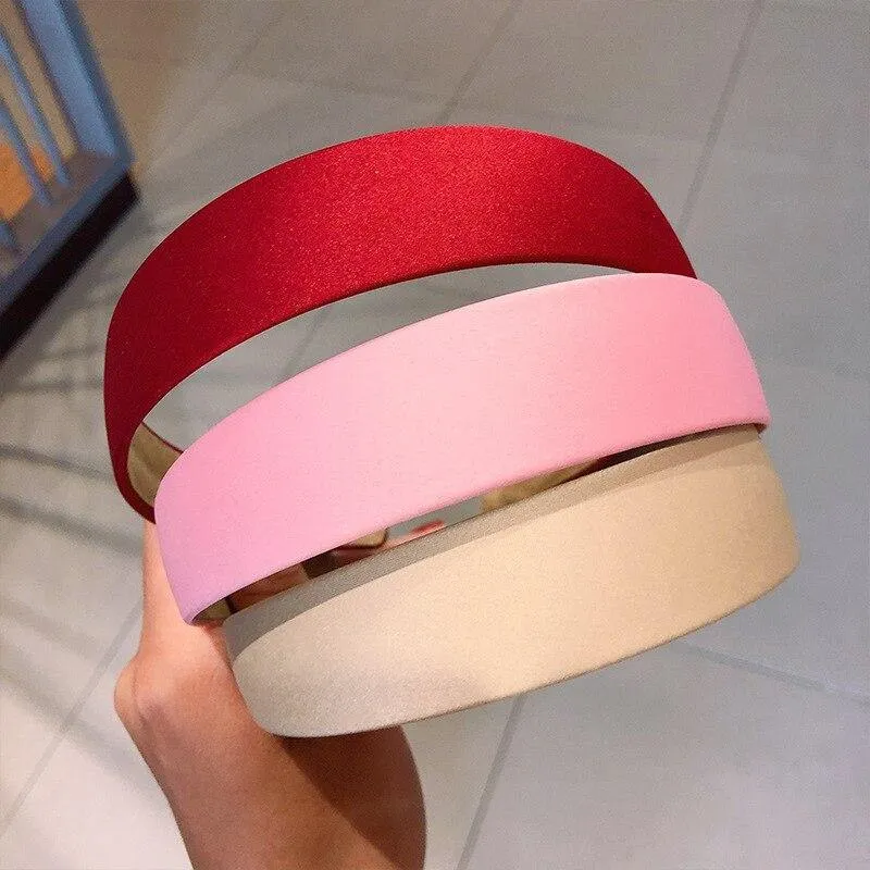 1PC Plastic Fashion Canvas Breites Stirnband Haarband Kopfbedeckung Lünette Haarschmuck für Frauen Satinbedeckte Harz Haarbänder