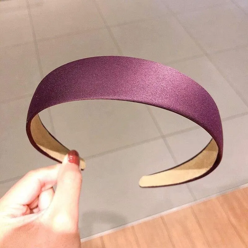 1PC Plastic Fashion Canvas Breites Stirnband Haarband Kopfbedeckung Lünette Haarschmuck für Frauen Satinbedeckte Harz Haarbänder