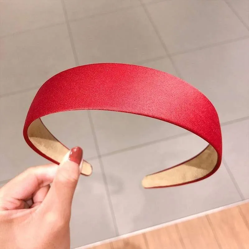 1PC Plastic Fashion Canvas Breites Stirnband Haarband Kopfbedeckung Lünette Haarschmuck für Frauen Satinbedeckte Harz Haarbänder