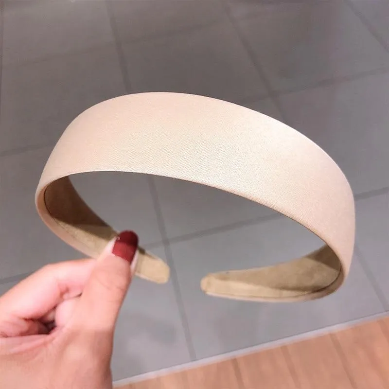 1PC Plastic Fashion Canvas Breites Stirnband Haarband Kopfbedeckung Lünette Haarschmuck für Frauen Satinbedeckte Harz Haarbänder