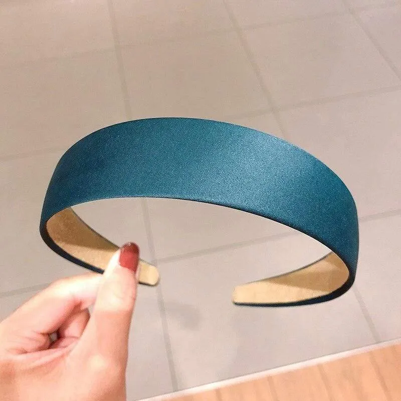 1PC Plastic Fashion Canvas Breites Stirnband Haarband Kopfbedeckung Lünette Haarschmuck für Frauen Satinbedeckte Harz Haarbänder