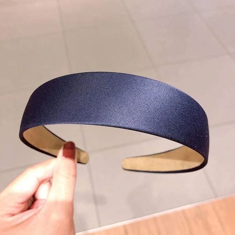 1PC Plastic Fashion Canvas Breites Stirnband Haarband Kopfbedeckung Lünette Haarschmuck für Frauen Satinbedeckte Harz Haarbänder