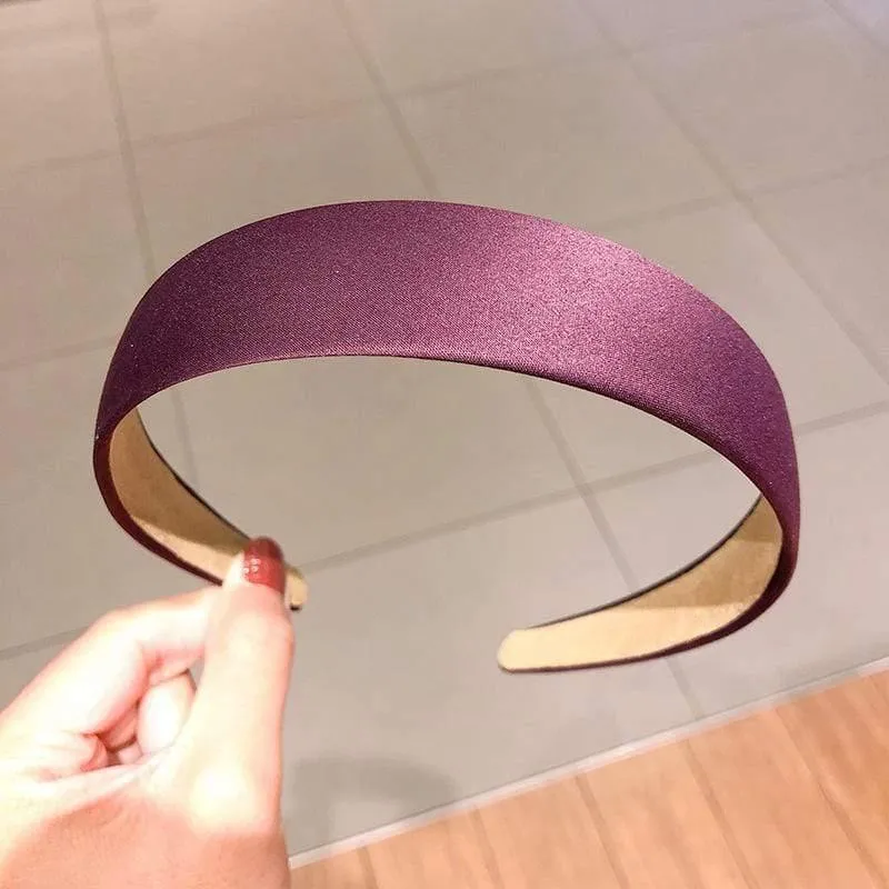 1PC Plastic Fashion Canvas Breites Stirnband Haarband Kopfbedeckung Lünette Haarschmuck für Frauen Satinbedeckte Harz Haarbänder