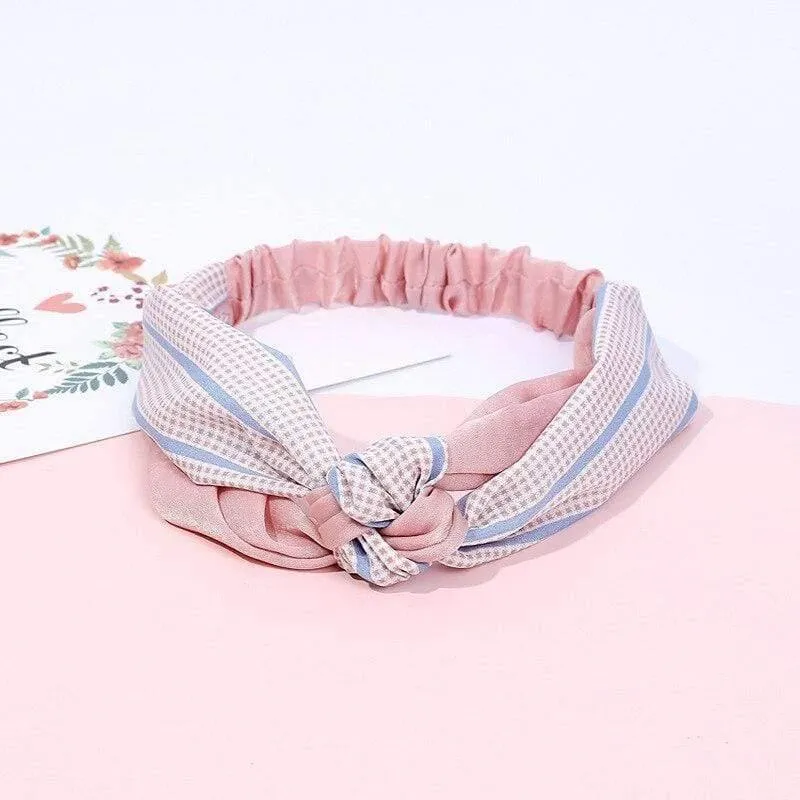 Mode Frauen Elegantes weiches Stirnband Vintage Kreuzknoten Elastische Haarbänder Feste Mädchen Haarband Haarschmuck