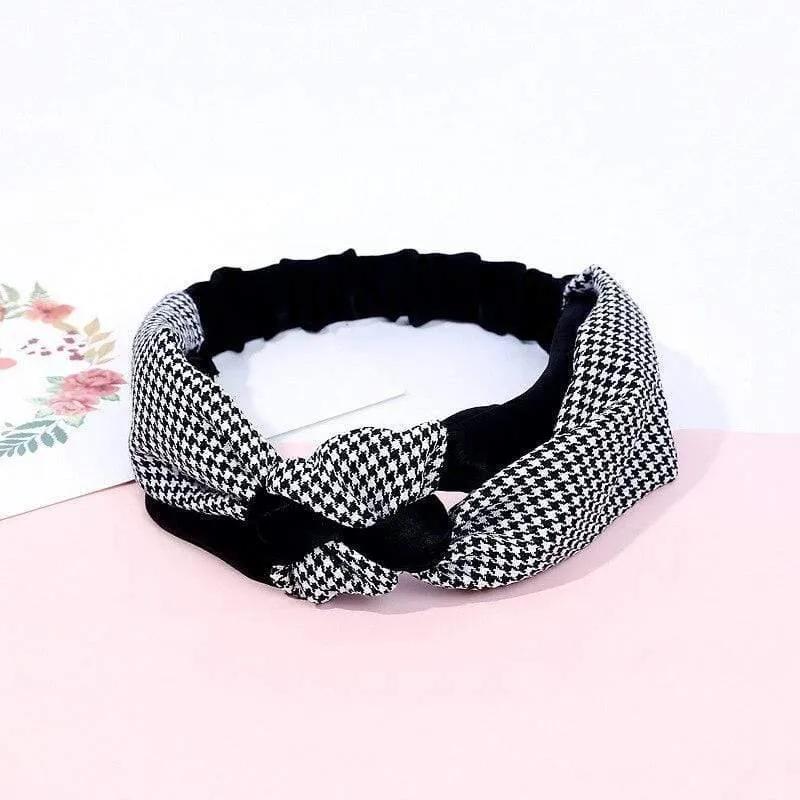 Mode Frauen Elegantes weiches Stirnband Vintage Kreuzknoten Elastische Haarbänder Feste Mädchen Haarband Haarschmuck