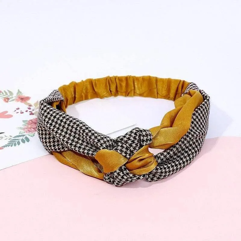 Mode Frauen Elegantes weiches Stirnband Vintage Kreuzknoten Elastische Haarbänder Feste Mädchen Haarband Haarschmuck