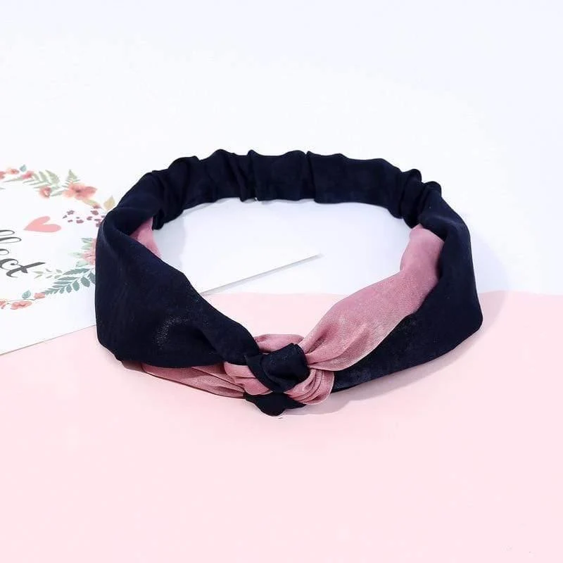 Mode Frauen Elegantes weiches Stirnband Vintage Kreuzknoten Elastische Haarbänder Feste Mädchen Haarband Haarschmuck