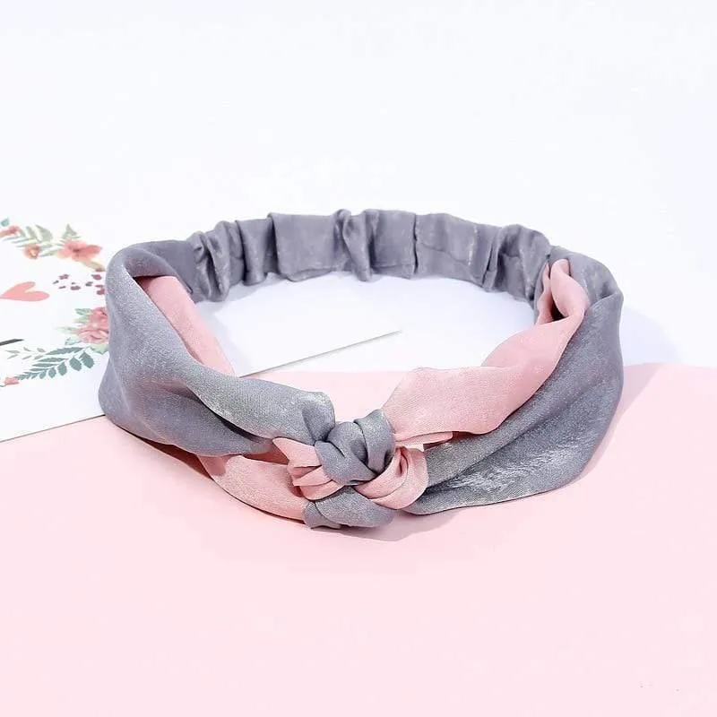 Mode Frauen Elegantes weiches Stirnband Vintage Kreuzknoten Elastische Haarbänder Feste Mädchen Haarband Haarschmuck