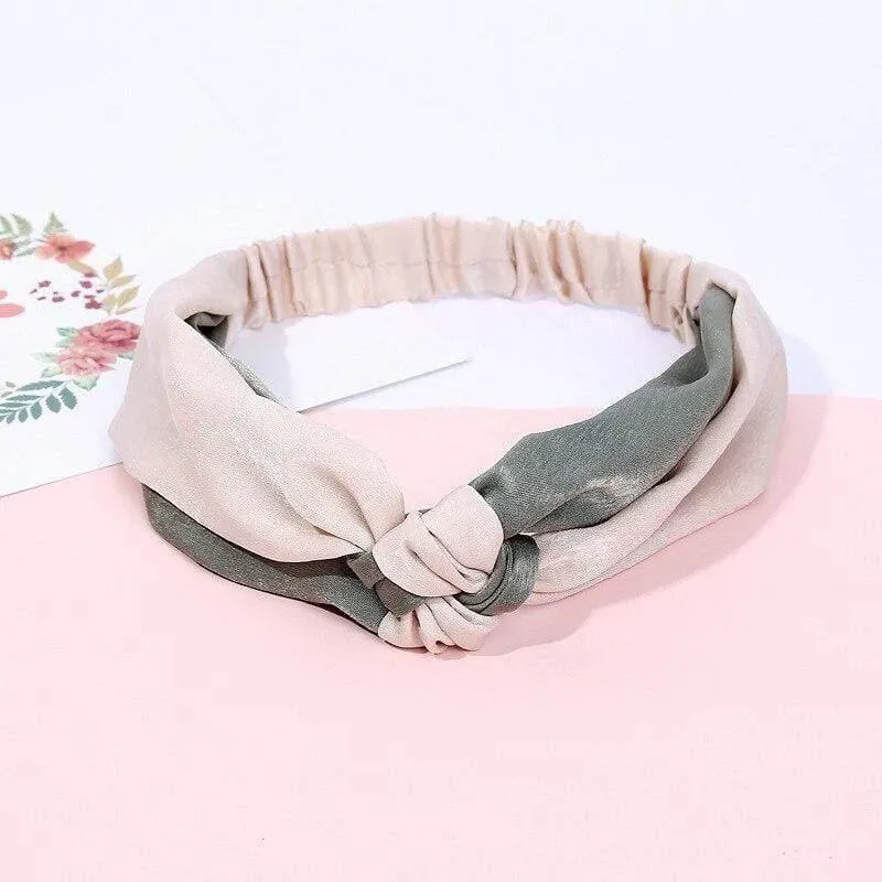 Mode Frauen Elegantes weiches Stirnband Vintage Kreuzknoten Elastische Haarbänder Feste Mädchen Haarband Haarschmuck