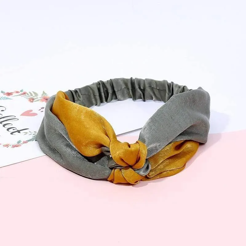 Mode Frauen Elegantes weiches Stirnband Vintage Kreuzknoten Elastische Haarbänder Feste Mädchen Haarband Haarschmuck
