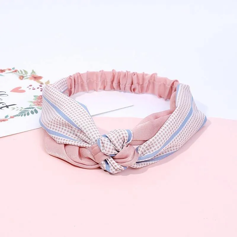 Mode Frauen Elegantes weiches Stirnband Vintage Kreuzknoten Elastische Haarbänder Feste Mädchen Haarband Haarschmuck