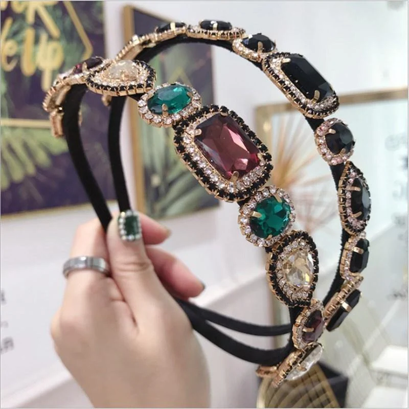 Neue High-End-Haar-Accessoires Strasssteine ​​für Frauen Super Flash Alloy Diamonds Fine Side Haarband Stirnband Fashion Girl Haarband