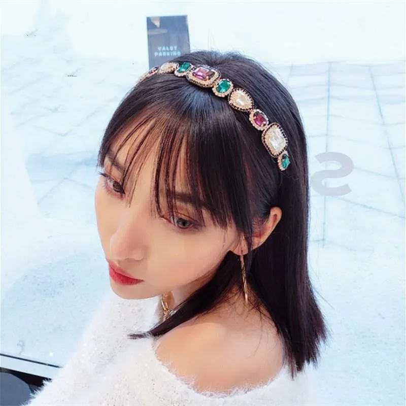 Neue High-End-Haar-Accessoires Strasssteine ​​für Frauen Super Flash Alloy Diamonds Fine Side Haarband Stirnband Fashion Girl Haarband