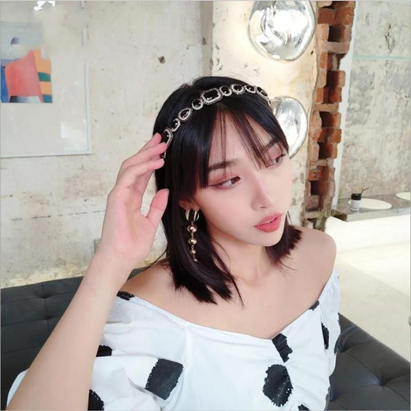 Neue High-End-Haar-Accessoires Strasssteine ​​für Frauen Super Flash Alloy Diamonds Fine Side Haarband Stirnband Fashion Girl Haarband