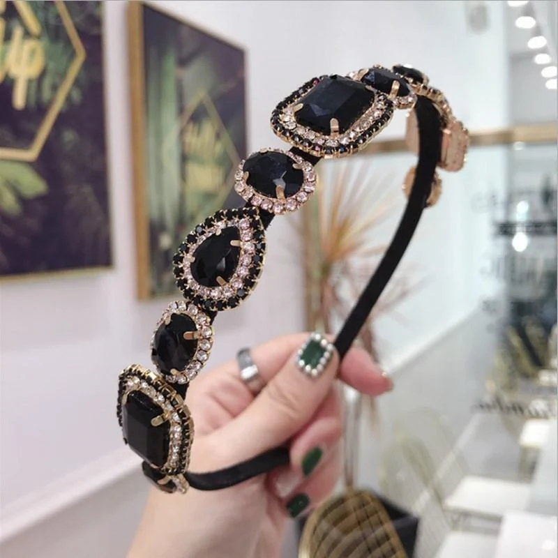 Neue High-End-Haar-Accessoires Strasssteine ​​für Frauen Super Flash Alloy Diamonds Fine Side Haarband Stirnband Fashion Girl Haarband