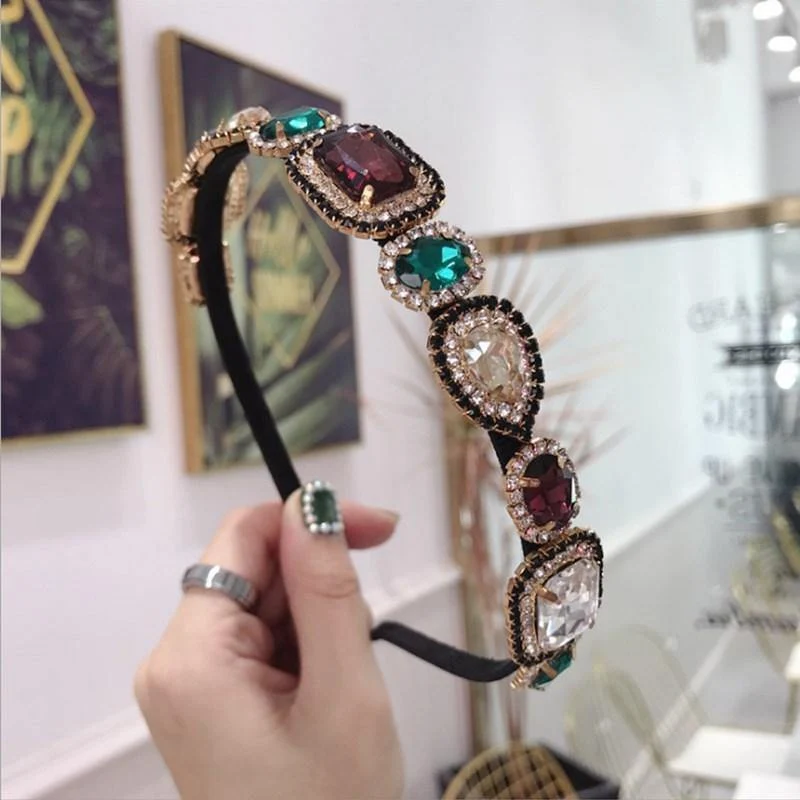Neue High-End-Haar-Accessoires Strasssteine ​​für Frauen Super Flash Alloy Diamonds Fine Side Haarband Stirnband Fashion Girl Haarband