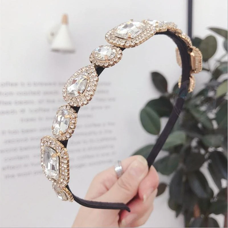 Neue High-End-Haar-Accessoires Strasssteine ​​für Frauen Super Flash Alloy Diamonds Fine Side Haarband Stirnband Fashion Girl Haarband
