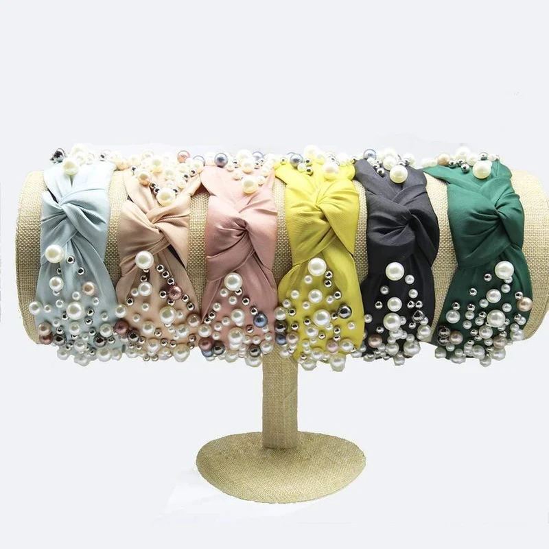 Frauen Elegante Perlen Einfache Haarbänder Edles Stirnband Haarreifenhalter Ornament Kopf Krawatten Lady Fashion Kopf Zubehör
