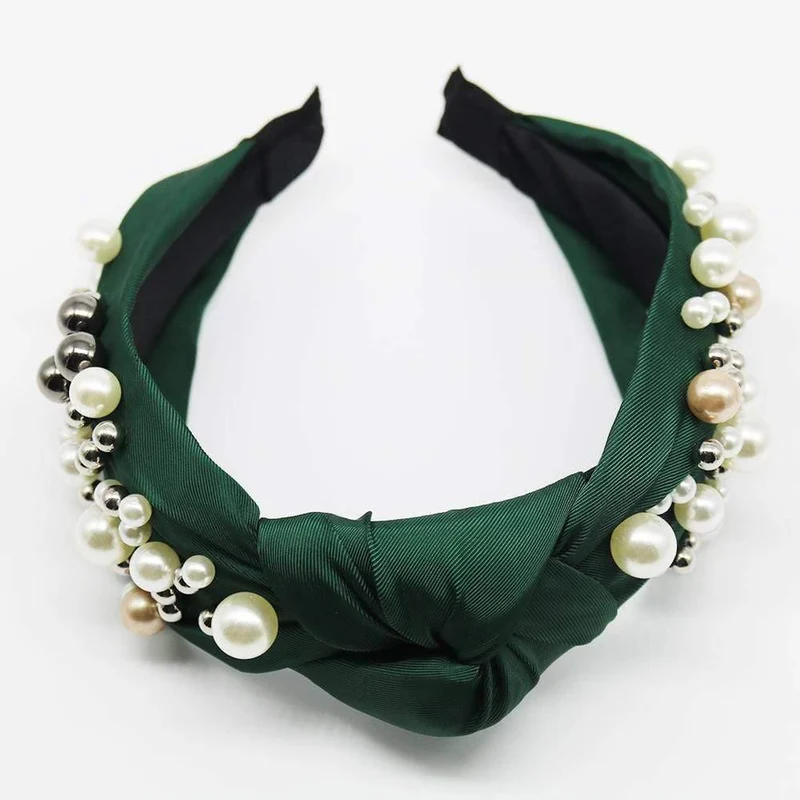 Frauen Elegante Perlen Einfache Haarbänder Edles Stirnband Haarreifenhalter Ornament Kopf Krawatten Lady Fashion Kopf Zubehör