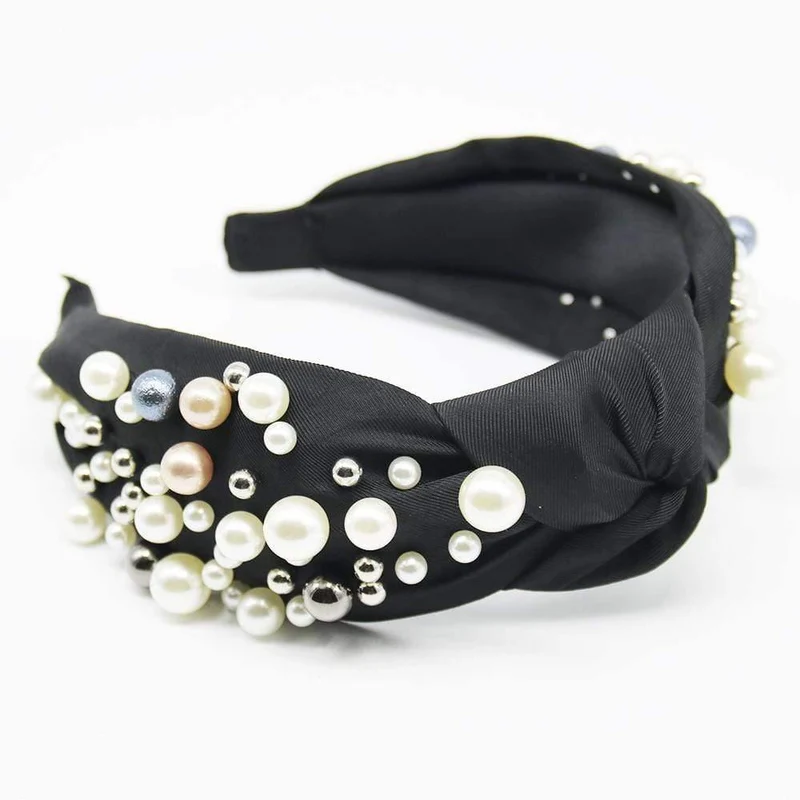 Frauen Elegante Perlen Einfache Haarbänder Edles Stirnband Haarreifenhalter Ornament Kopf Krawatten Lady Fashion Kopf Zubehör