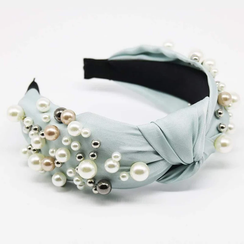 Frauen Elegante Perlen Einfache Haarbänder Edles Stirnband Haarreifenhalter Ornament Kopf Krawatten Lady Fashion Kopf Zubehör