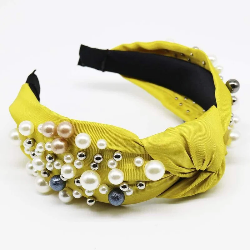 Frauen Elegante Perlen Einfache Haarbänder Edles Stirnband Haarreifenhalter Ornament Kopf Krawatten Lady Fashion Kopf Zubehör