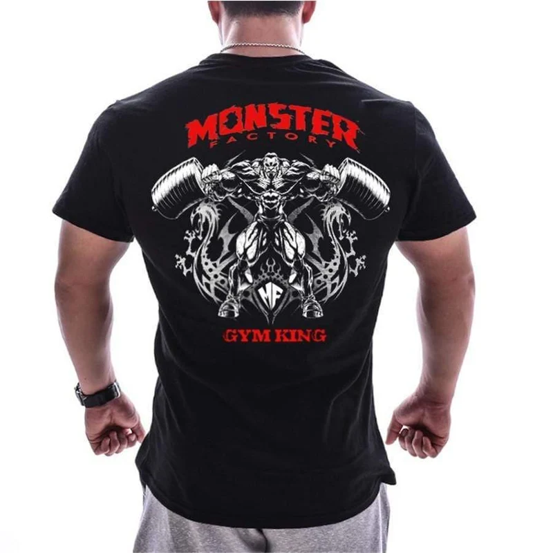 Männer Kurzarm Baumwolle Dünnes T-shirt Sommer Casual Print T Shirt Tops Männlich Turnhallen Fitness Bodybuilding Crossfit Workout Kleidung