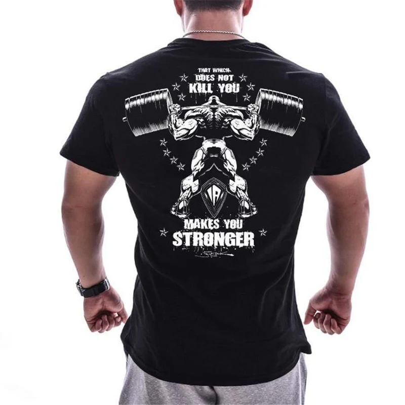 Männer Kurzarm Baumwolle Dünnes T-shirt Sommer Casual Print T Shirt Tops Männlich Turnhallen Fitness Bodybuilding Crossfit Workout Kleidung