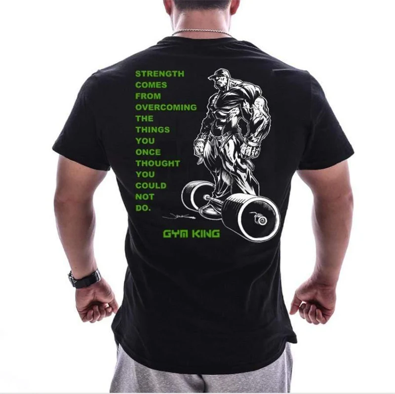 Männer Kurzarm Baumwolle Dünnes T-shirt Sommer Casual Print T Shirt Tops Männlich Turnhallen Fitness Bodybuilding Crossfit Workout Kleidung