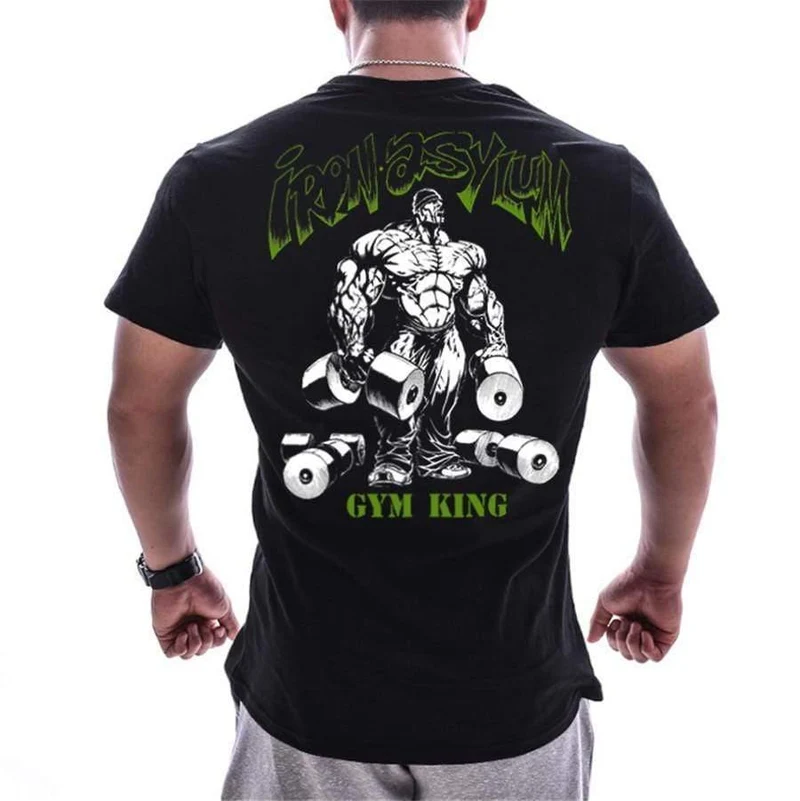 Männer Kurzarm Baumwolle Dünnes T-shirt Sommer Casual Print T Shirt Tops Männlich Turnhallen Fitness Bodybuilding Crossfit Workout Kleidung