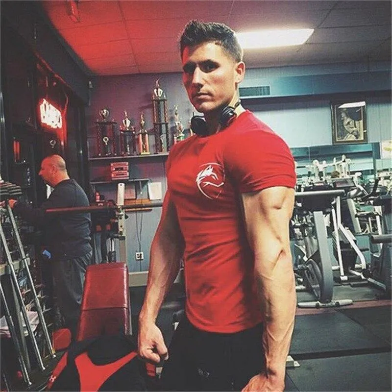 Herren Baumwolle Kurzarm T-Shirt Sommer New Casual O-Ausschnitt Slim T-Shirt Männlich Jogger Gyms Fitness Crossfit T-Shirts Tops Kleidung