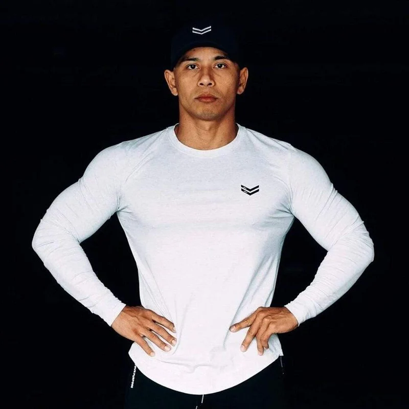 Fitness Sportlich Langarm T-Shirt Männer Turnhallen Workout Skinny Baumwolle T-Shirt Herbst New Male Casual T-Shirts Jogger Brand Kleidung