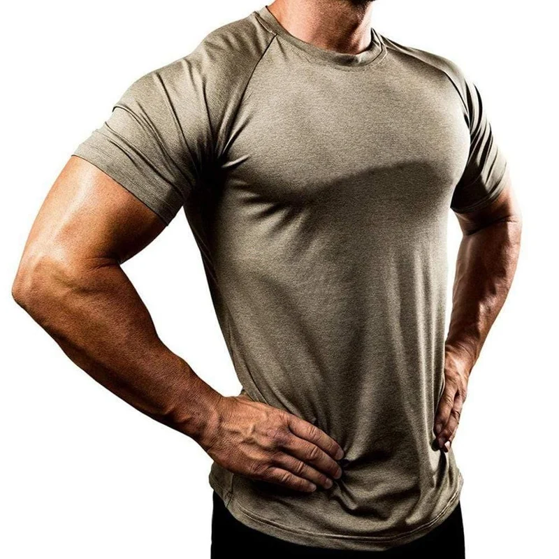Kompression Quick Dry T-Shirt Herren Turnhallen Fitness Solid T-Shirt Superelastic Skinny Tee Tops Männliche Jogger Workout Crossfit Kleidung