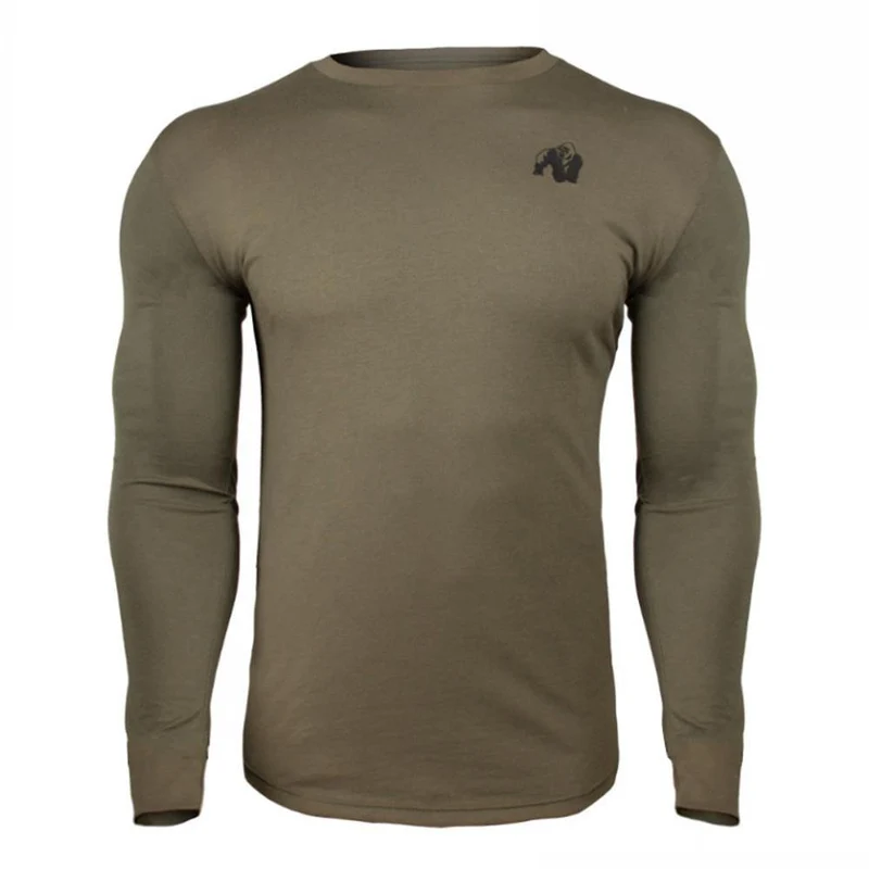 Fitness Sportliche Langarm T Shirt Männer Turnhallen Workout Dünne Baumwolle Gedruckt T-shirt Männliche Herbst Neue Casual Tee Tops Marke kleidung