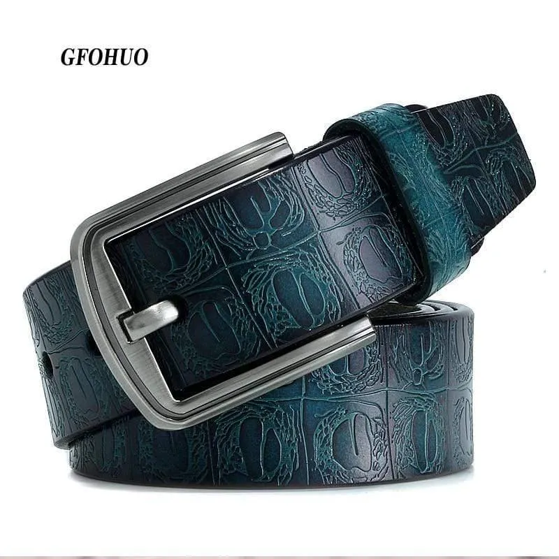 Marke Luxus Design Pin Schnalle Echtes Leder Rindsleder Gürtel Jeans Gürtel Für Männer Business Cowboy Gürtel Heißer Verkauf