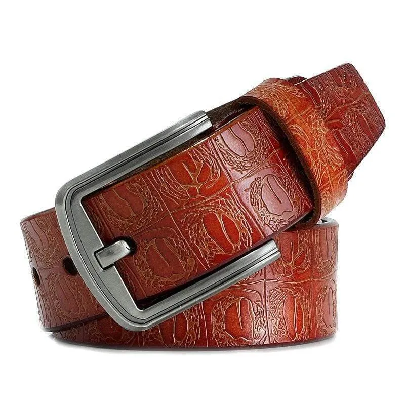 Marke Luxus Design Pin Schnalle Echtes Leder Rindsleder Gürtel Jeans Gürtel Für Männer Business Cowboy Gürtel Heißer Verkauf