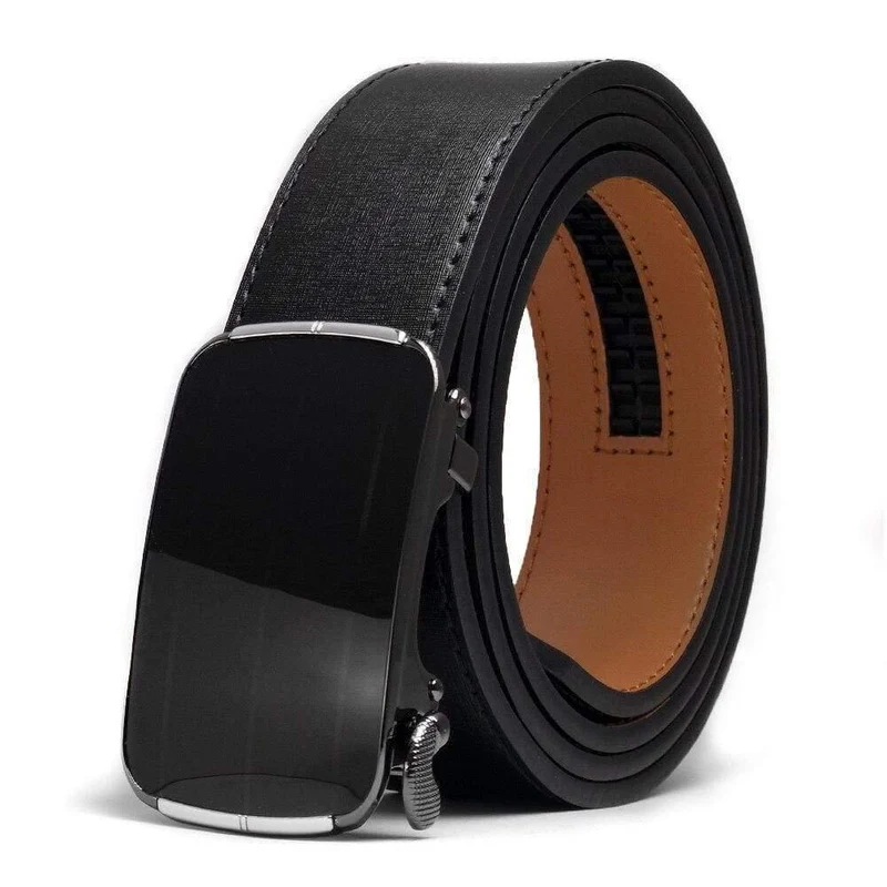 Herren-Ratschengürtel aus Leder mit eleganter automatischer Schnalle Echte Ledergürtel für Herren