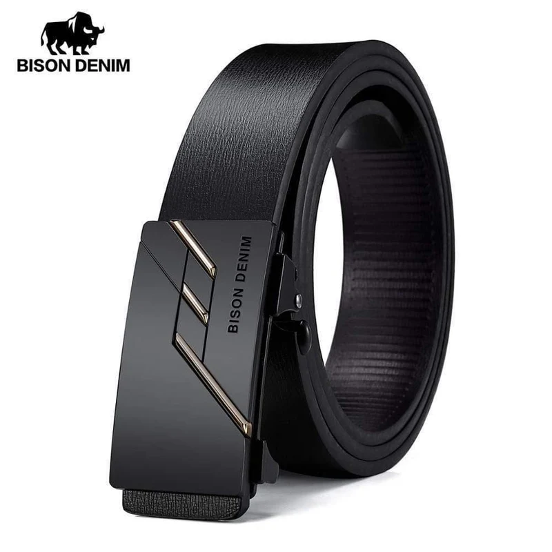 Herren Echtledergürtel Automatischer Alu Schnallengürtel Klassische Mode Luxus Kuh Echtledergürtel Für Herren N71581